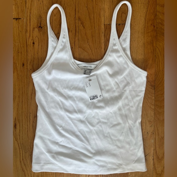 H&M White Ribbed Tank Top - Picture 3 of 3